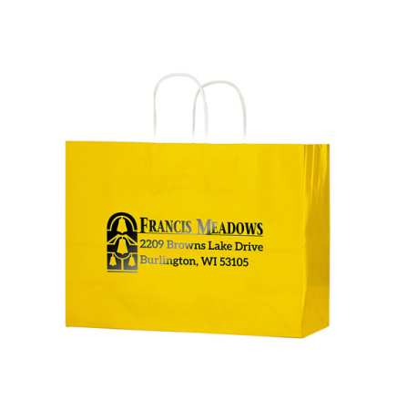 Color Gloss Paper Shopper Tote Bag (16"x6"x13") - Foil Stamp