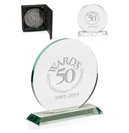 Round Glass Awards w/Stand