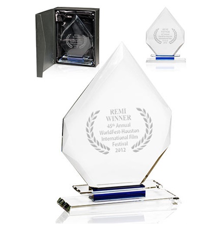 Blue Accent Crystal Recognition Awards