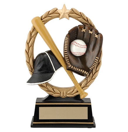 7.5 Negative Space Baseball Trophy