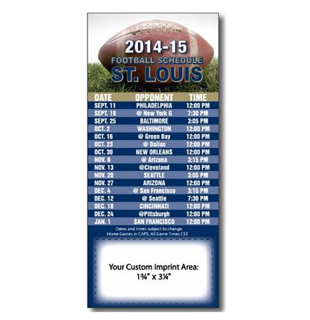Pro Team Football Schedule Magnet (3 1/2"x8")