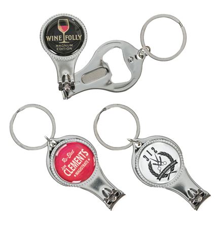 Round Nail Clipper w/Bottle Opener Keyring