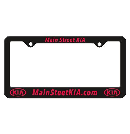 Black Auto License Frame w/ 2 Holes & Large Bottom Straight Panel
