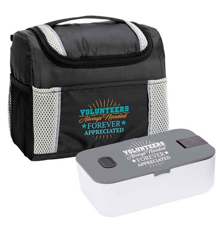 Volunteers: Always Needed, Forever Appreciated Bayville Lunch/Cooler Bag & Food Container Combo