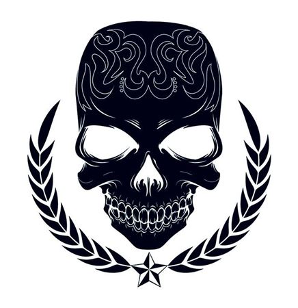 Large Tribal Skull Temporary Tattoo