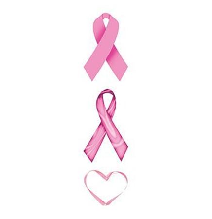 Pink Ribbons & Heart Temporary Tattoo