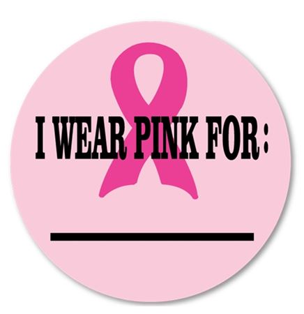 2¼" Stock Celluloid "I Wear Pink For:" Button