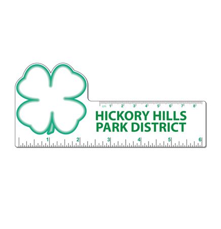 6" Plastic Rectangle Ruler w/ Corner Clover
