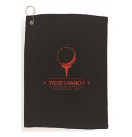 100% Cotton Terry Golf Towel with Grommet and Hook