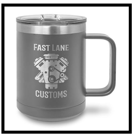15 oz Stainless Steel Mug, Dark Gray