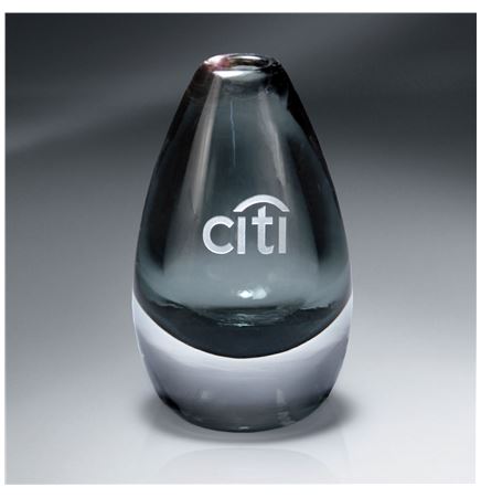 Gray Art Glass Vase (Includes Silver Color-Fill)