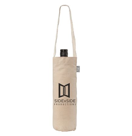 Single-Bottle Wine Tote Bag - 6 oz Recycled Cotton Blend
