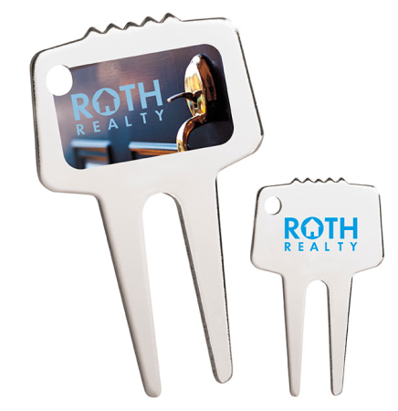 Tee Off Silver Tone Divot Repair Tool