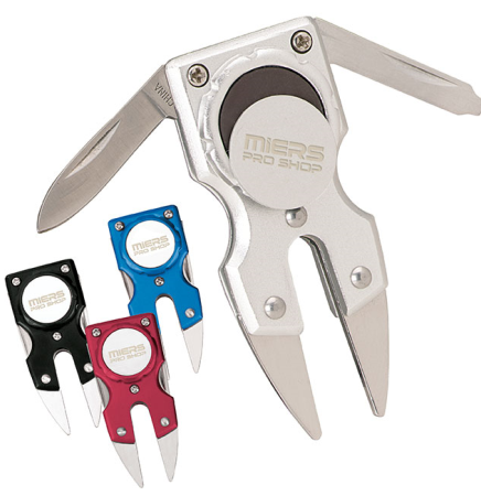 Tee Off Aluminum Multi Function Divot Repair Tool